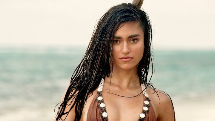 Rayna Vallandingham was photographed by Yu Tsai in Jamaica. Swimsuit by Lybethras.