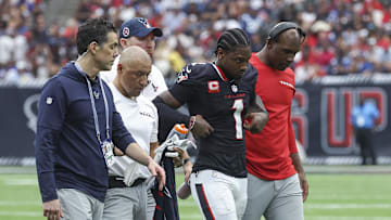 Oct 27, 2024; Houston, Texas, USA; Houston Texans wide receiver Stefon Diggs (1)