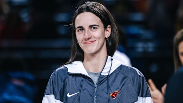 Indiana Fever guard Caitlin Clark before the game against the Washington Mystics. Indiana Fever guard Caitlin Clark before the game against the Washington Mystics.
